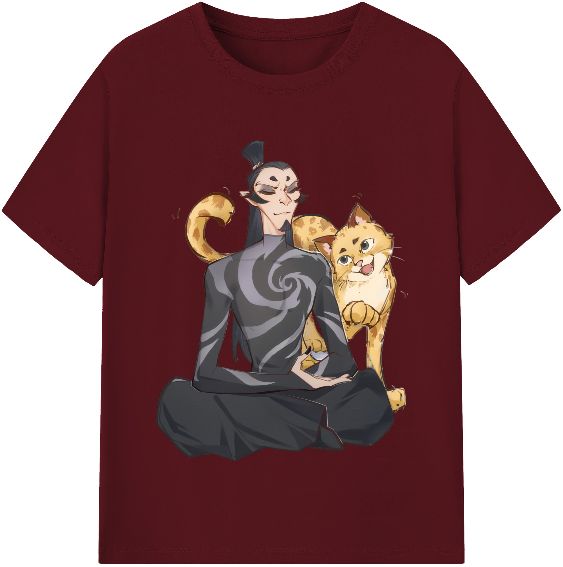 （画像用） Ne Zha 2 ナタ 魔童の大暴れ 綿100％半袖Tシャツ（フロントプリント）